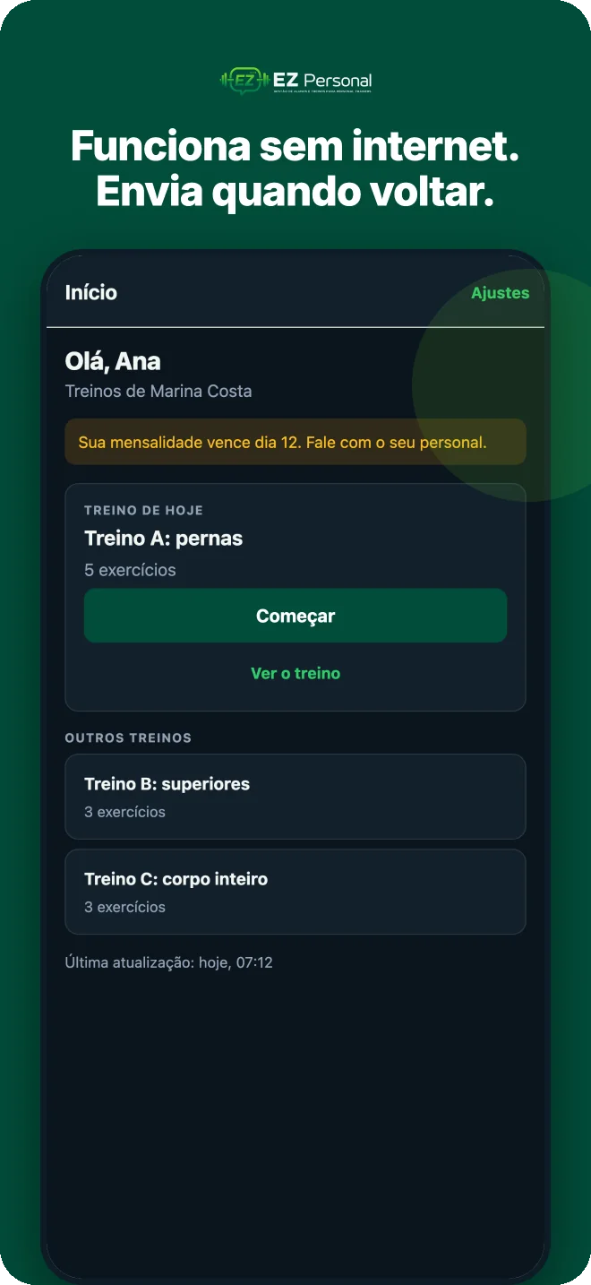 EZ Aluno: funciona sem internet e envia quando voltar