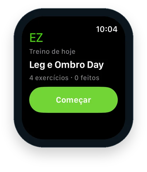 EZ Aluno no Apple Watch: treino de hoje com o botão Começar